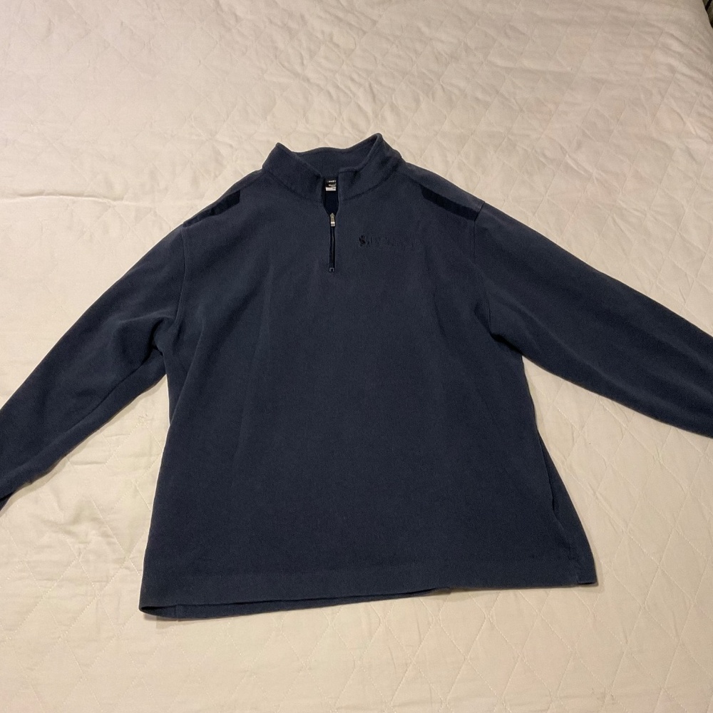 Nike Golf Dri-Fit Mens XL 1/4 Zip Dark Blue Navy Pullover Jacket Cotton Blend